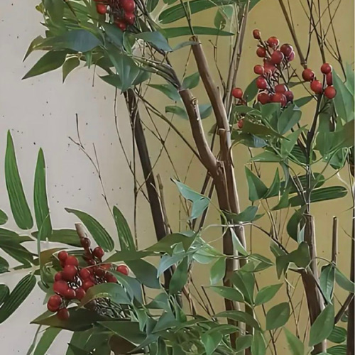 光触媒　人工観葉植物　ウォールグリーン　フェイクグリーン　黒竹&南天1.6m 光触媒 人工観葉植物 ウォールグリーン フェイクグリーン 黒竹&南天1.6