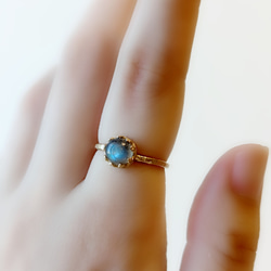 アイオライト　菫青石　K10 ピンキー　指輪　すみれ　5号　アンティーク 菫青小花～アイオライトピンキーリング～ 指輪・リング Sherry