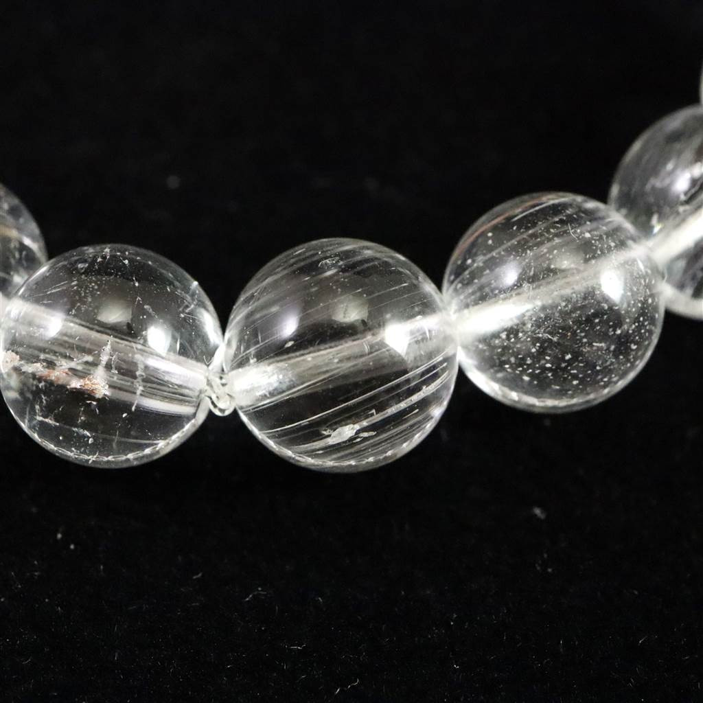 天然非加熱 クリアトパーズ 針入 9mmブレスレット 29.6g　　　 #25265