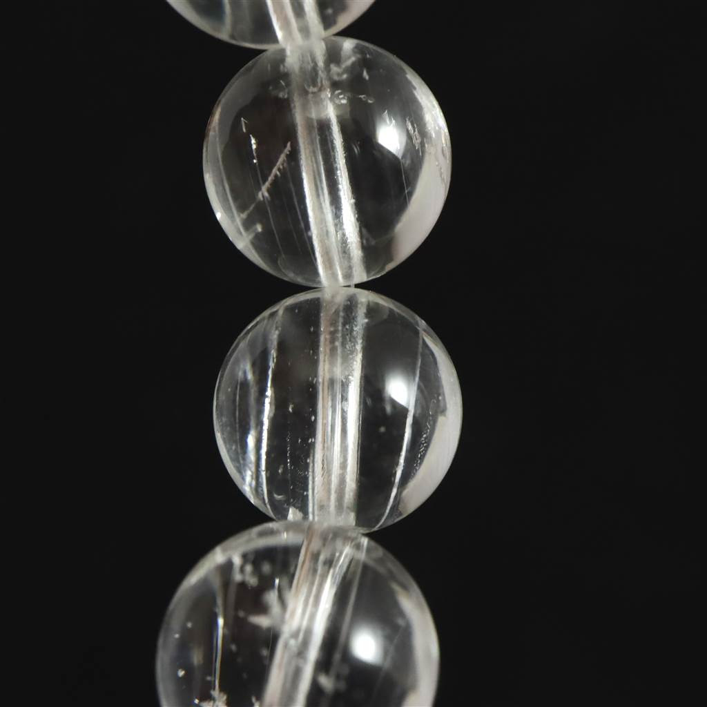 天然非加熱 クリアトパーズ 針入 9mmブレスレット 29.6g　　　 #25265