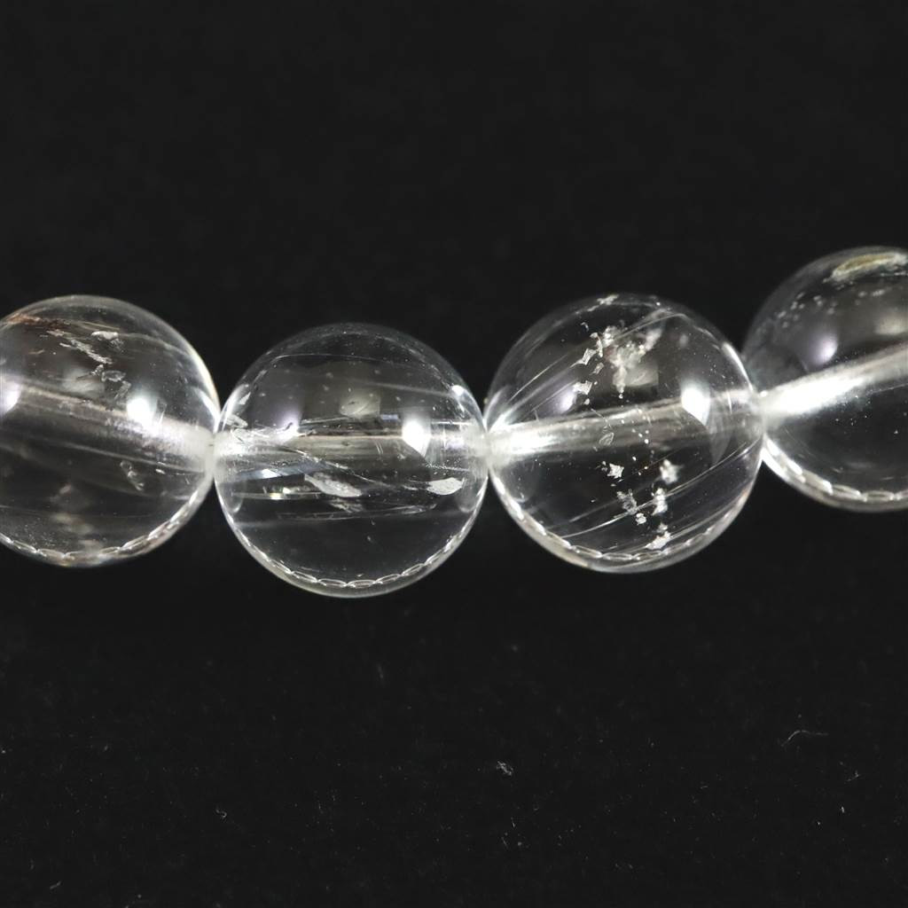 天然非加熱 クリアトパーズ 針入 9mmブレスレット 29.6g　　　 #25265