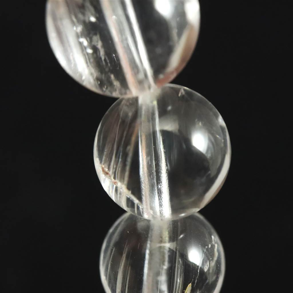 天然非加熱 クリアトパーズ 針入 9mmブレスレット 29.6g　　　 #25265