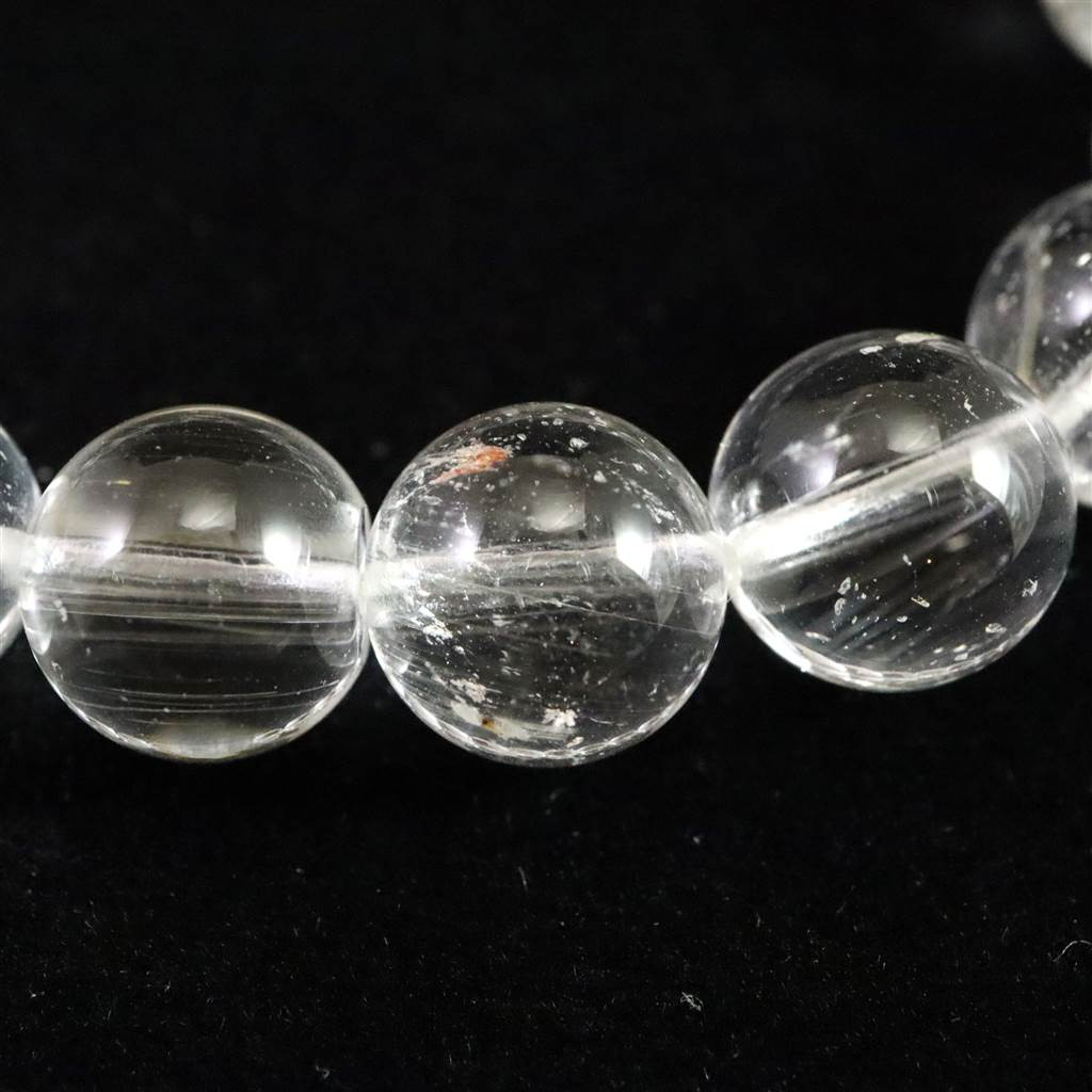 天然非加熱 クリアトパーズ 針入 9mmブレスレット 29.6g　　　 #25265