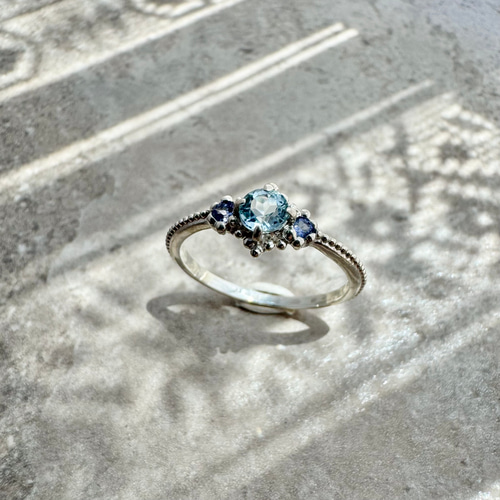 一点物リング・スカイブルートパーズ・タンザナイト 指輪・リング