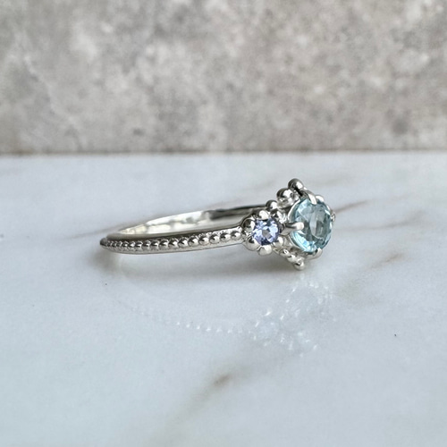 タンザナイト　ブルートパーズ　プラチナリング　11号 タンザナイト ブルートパーズ プラチナリング 11号 タンザナイト