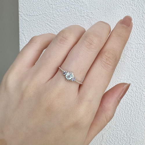 専用！　4℃ タンザナイト トパーズ リング ８号 K18WGブルートパーズ・タンザナイトリング