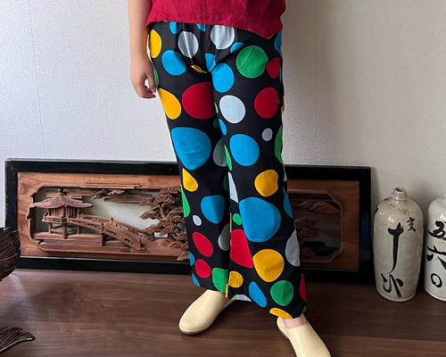 アフリカンバティック柄シンプルパンツ シンプルだから柄が
