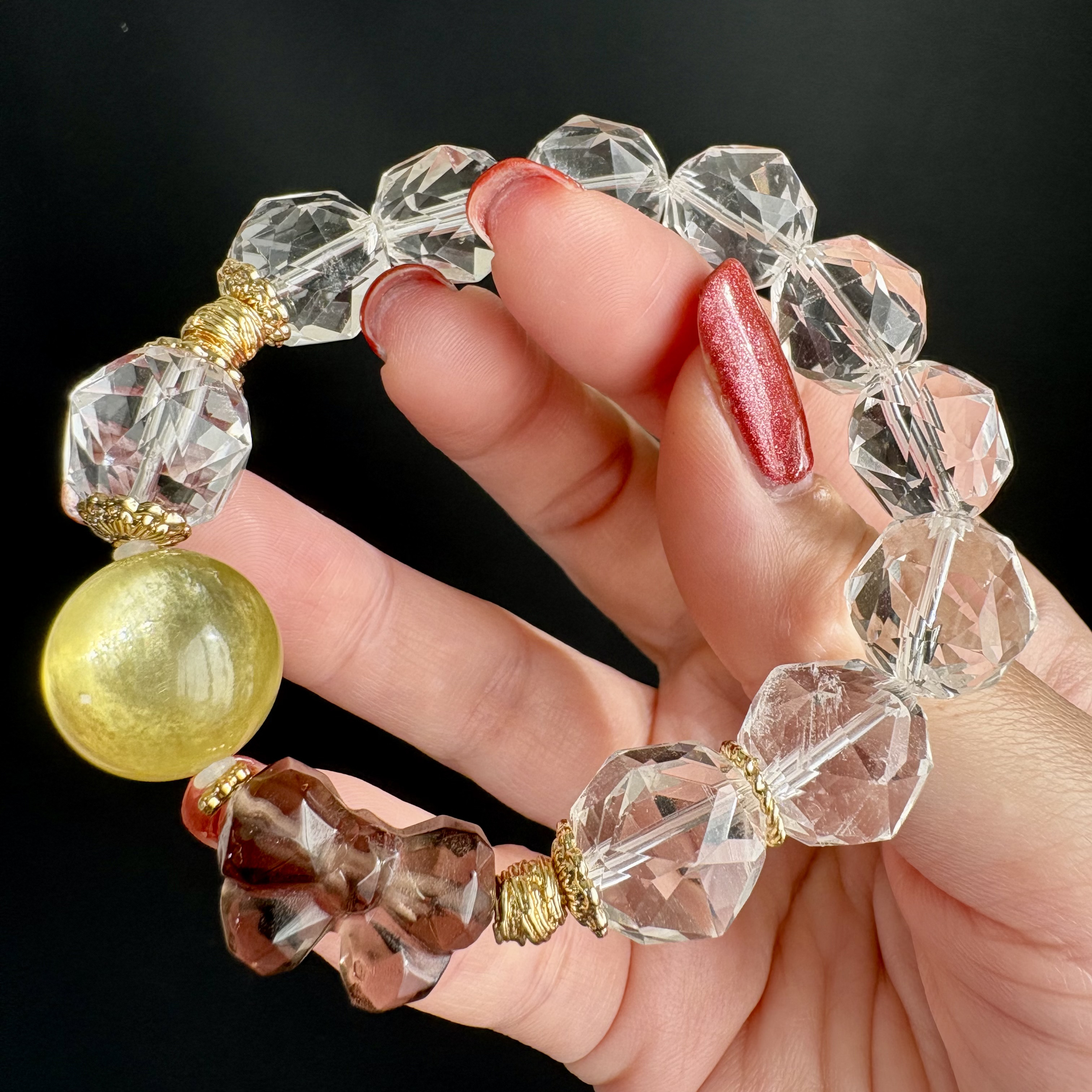 水晶スターカットリボンブレスレット251