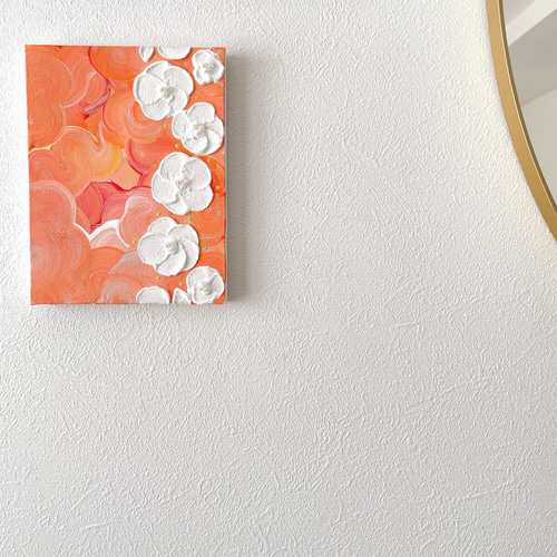 テクスチャーアート、現代アート、原画、お花、抽象画、ハワイアン