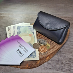 イタリアンレザーのミニ財布 アコーディオンウォレット 選べる4色 ◇お札も折らずに入る コンパクト財布 本革 財布 6枚目の画像