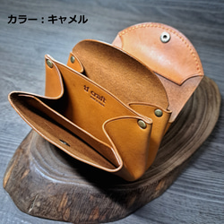 イタリアンレザーのミニ財布 アコーディオンウォレット 選べる4色 ◇お札も折らずに入る コンパクト財布 本革 財布 8枚目の画像