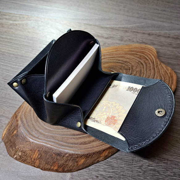 イタリアンレザーのミニ財布 アコーディオンウォレット 選べる4色 ◇お札も折らずに入る コンパクト財布 本革 財布 3枚目の画像