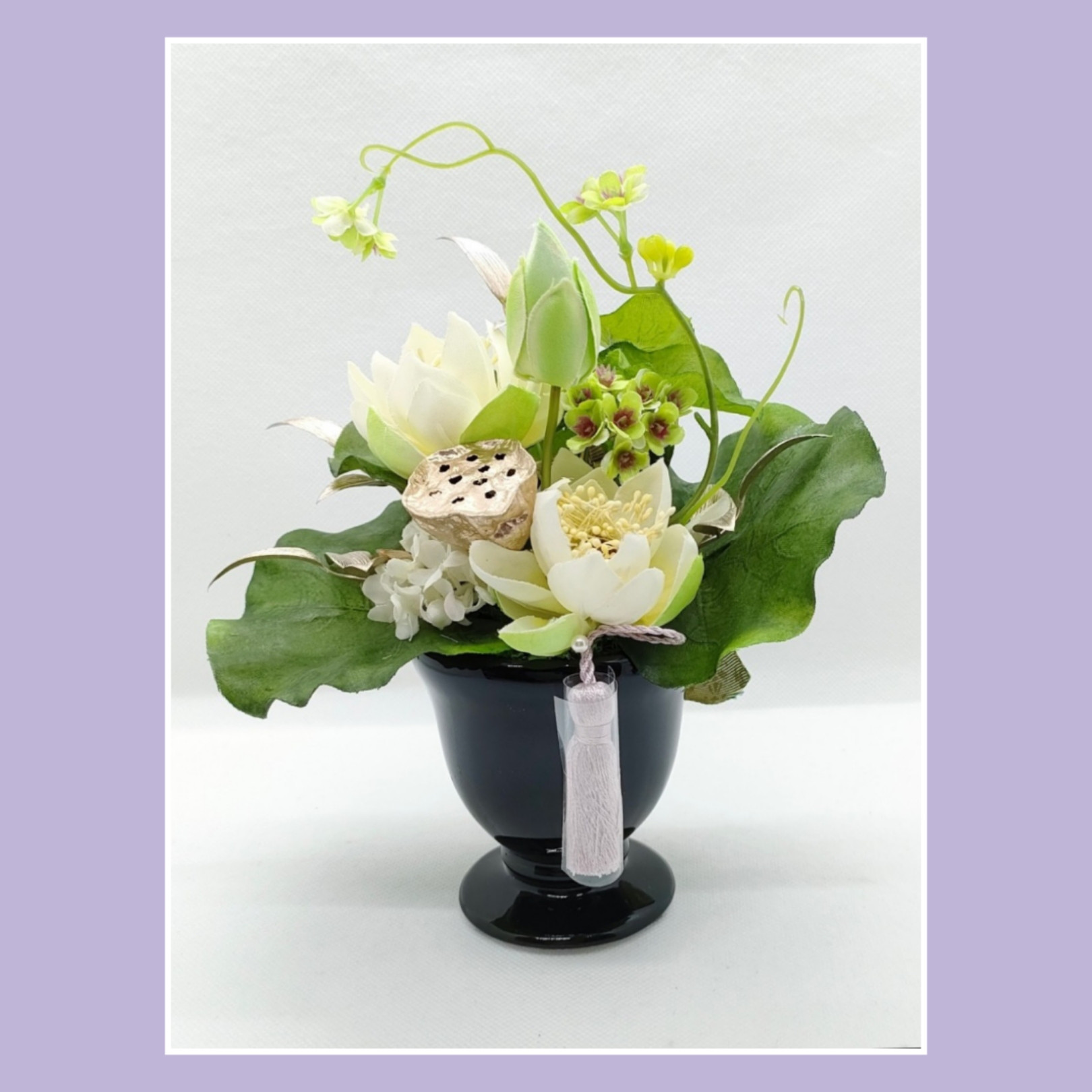 花　アートフラワーブーケ　アートフラワー　造花　花　プレゼント　4 贈り物の美しい藤の花ブーケ（アートフラワー／造花） | 本物