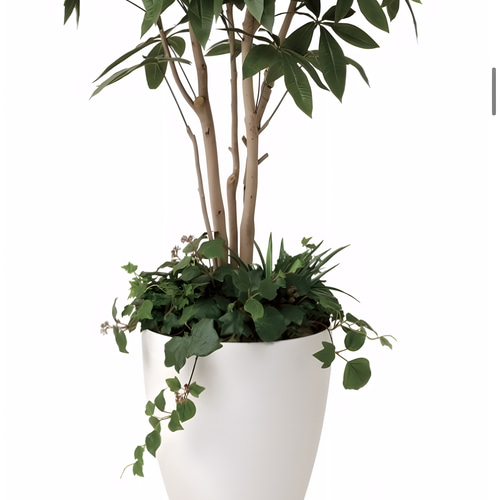光触媒 人工観葉植物 フェイクグリーン パキラ（植栽付） 高さ 1.8m 