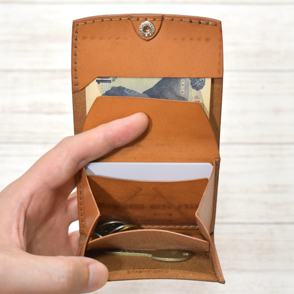 要領(容量)がいいミニウォレット カード6枚 二つ折り 薄め ボルドー イタリアンレザー【SALE】 