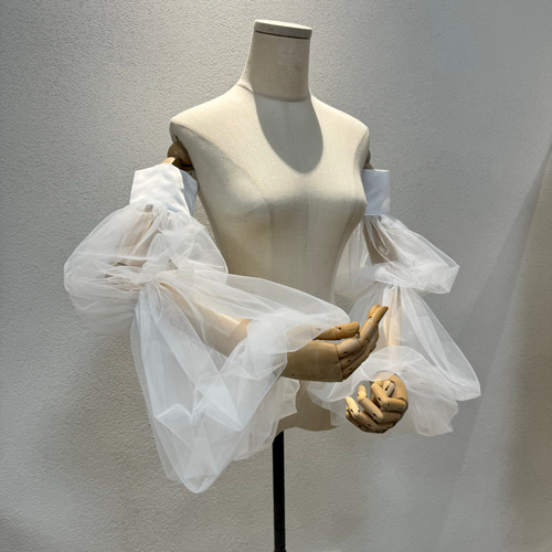 エレガント！高品質チュール お色直し 白/ブラック/紫色など 取り外し