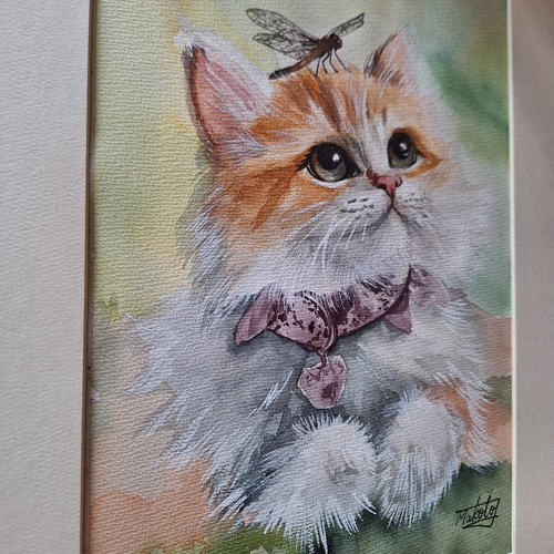 水彩画 おしゃれにゃんこ 絵画 makochin 通販 18086555｜Creema