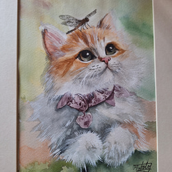 水彩画 おしゃれにゃんこ 絵画 makochin 通販 18086555｜Creema