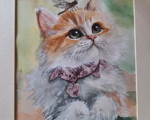水彩画 おしゃれにゃんこ 絵画 makochin 通販 18086555｜Creema