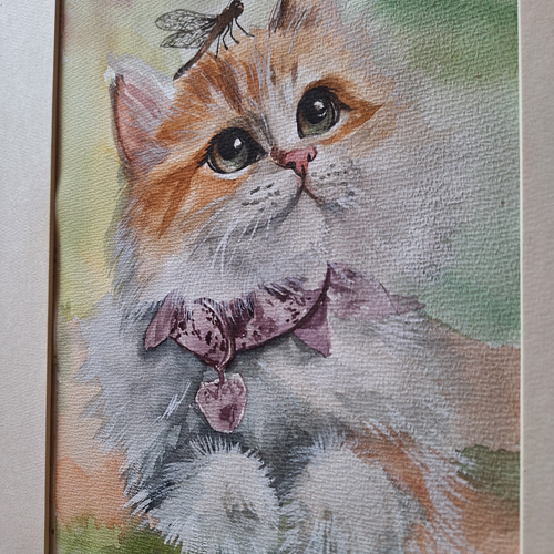水彩画 おしゃれにゃんこ 絵画 makochin 通販 18086555｜Creema