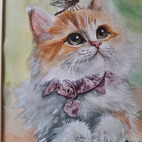 水彩画 おしゃれにゃんこ 絵画 makochin 通販 18086555｜Creema
