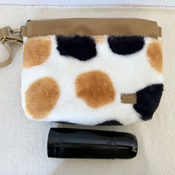 〈マチあり〉三毛猫　ボア　ショルダーバック akaneko  ファー　ハンドメイド　ゆめかわ 9枚目の画像