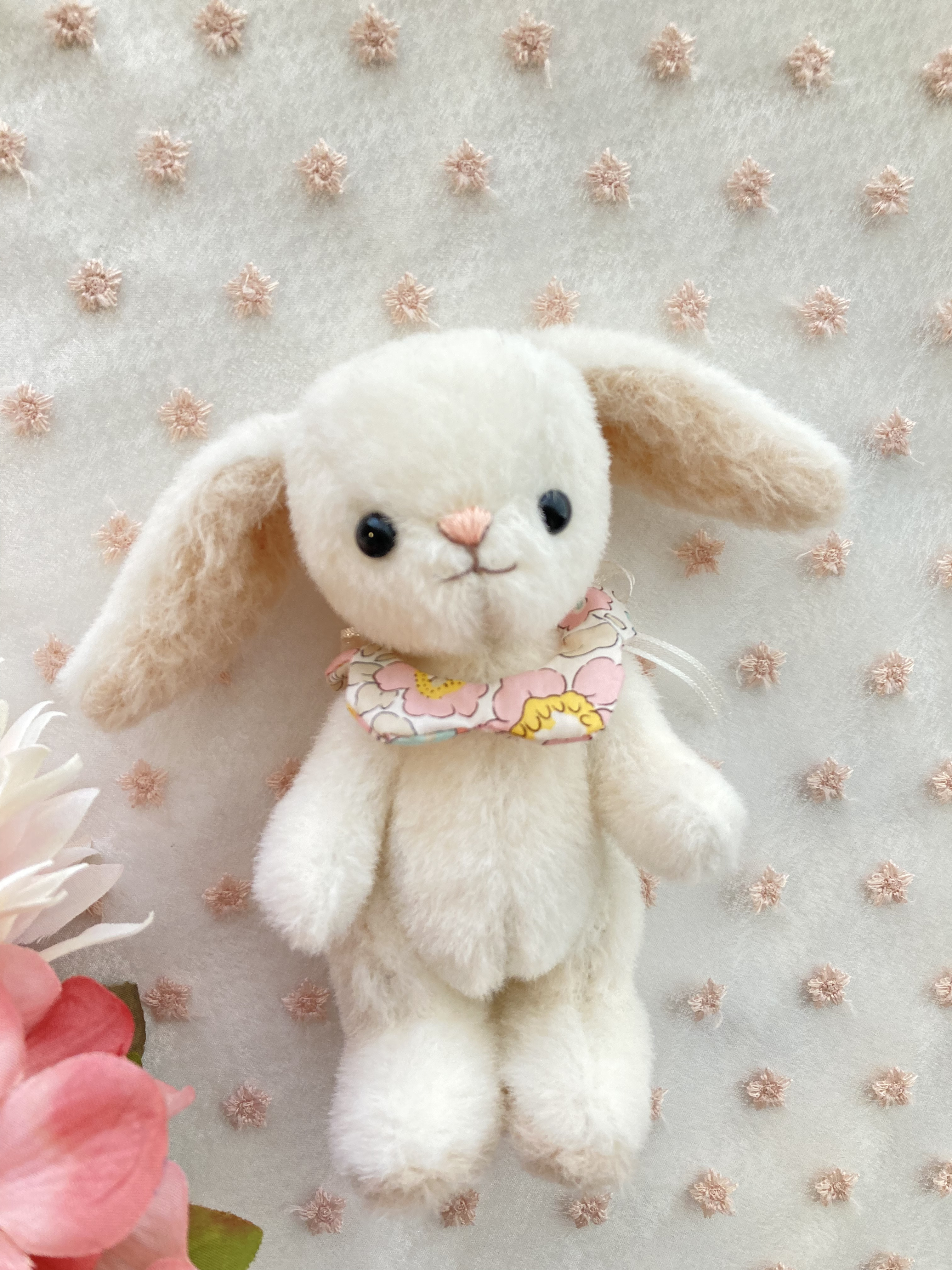 白い垂れ耳うさぎ テディベア ぬいぐるみ R&M_baby 通販 白い垂れ耳うさぎ テディベア ぬいぐるみ R&M_baby 通販