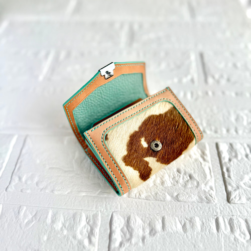 ハラコレザーのミニウォレット(受注製作・イタリアンレザー マルゴー