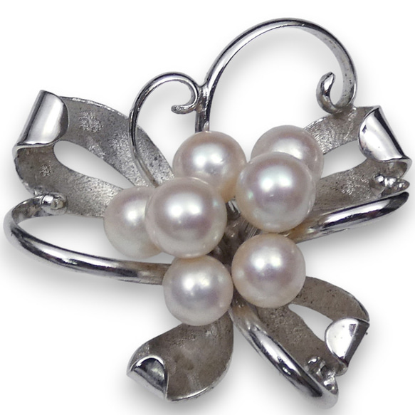 アコヤ本真珠ブローチ ボリューム 大珠約7.5-8.0mm日本産あこや