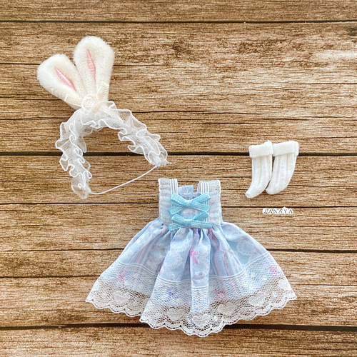 JANAYA ハンドメイド オビツ11服 水色ワンピース 3点セット 翌日発送 