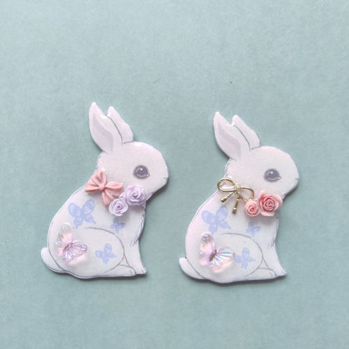【新品タグ付き】ピンクハウス ブローチ ラビット うさぎ ホワイト リボン PINK HOUSE × misako aoki 】sweets lop ear bunnyコサージュ