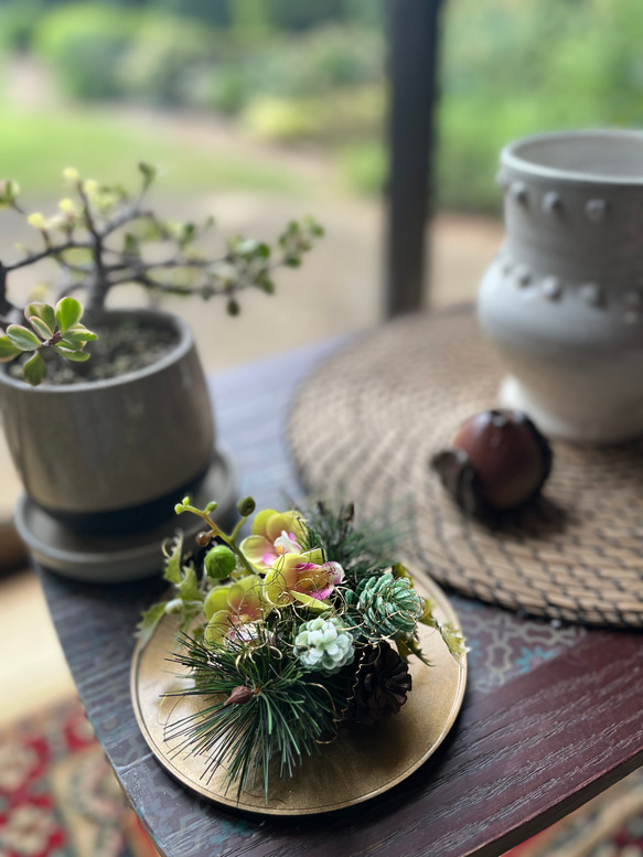 214.節分飾り グリーン 和飾り フラワーリース 214.節分飾り グリーン