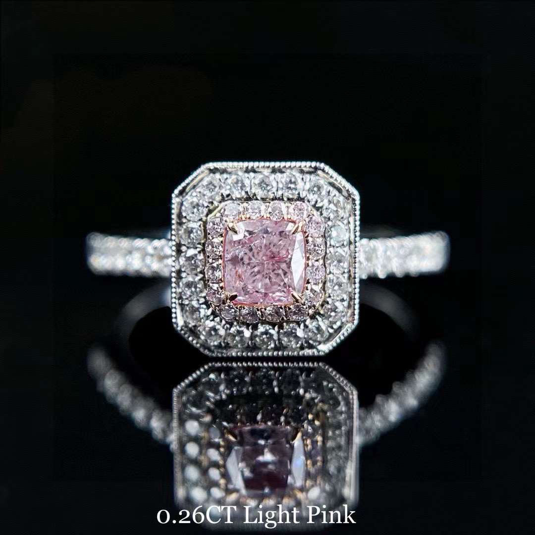 付 ヘッド 鑑定書 JE335★高級 ピンクダイヤモンド0.10ct pt950