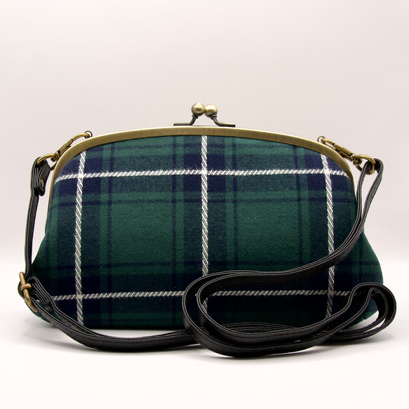 和風チェック柄がま口財布 がま口財布 メンズ レディース ポーチ 小銭