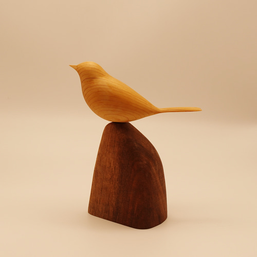 飛騨の木鳥(ことり) 大 ひのき/ウォルナット その他置物 node
