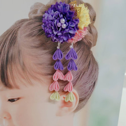 ☆和装ヘッドドレス☆ つまみ細工の下がり付き アーティフィシャル