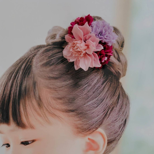 ☆和装ヘッドドレス☆ つまみ細工の下がり付き アーティフィシャル