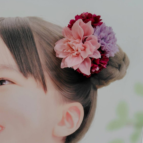 ☆和装ヘッドドレス☆ つまみ細工の下がり付き アーティフィシャル