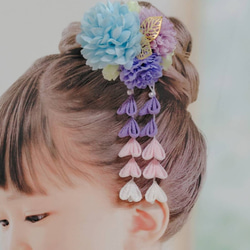 ☆和装ヘッドドレス☆ つまみ細工の下がり付き アーティフィシャル