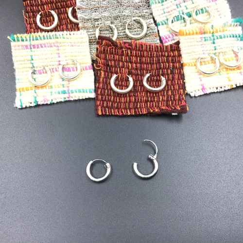 ハンドメイド フックピアス シルバー925, k18コンビ フープー　ピアス シルバー925 大ぶりカーブフックピアス [ce454] | ピアス