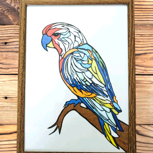 切り絵『オウム』 切り絵 にゃー 通販 18087504｜Creema(クリーマ)