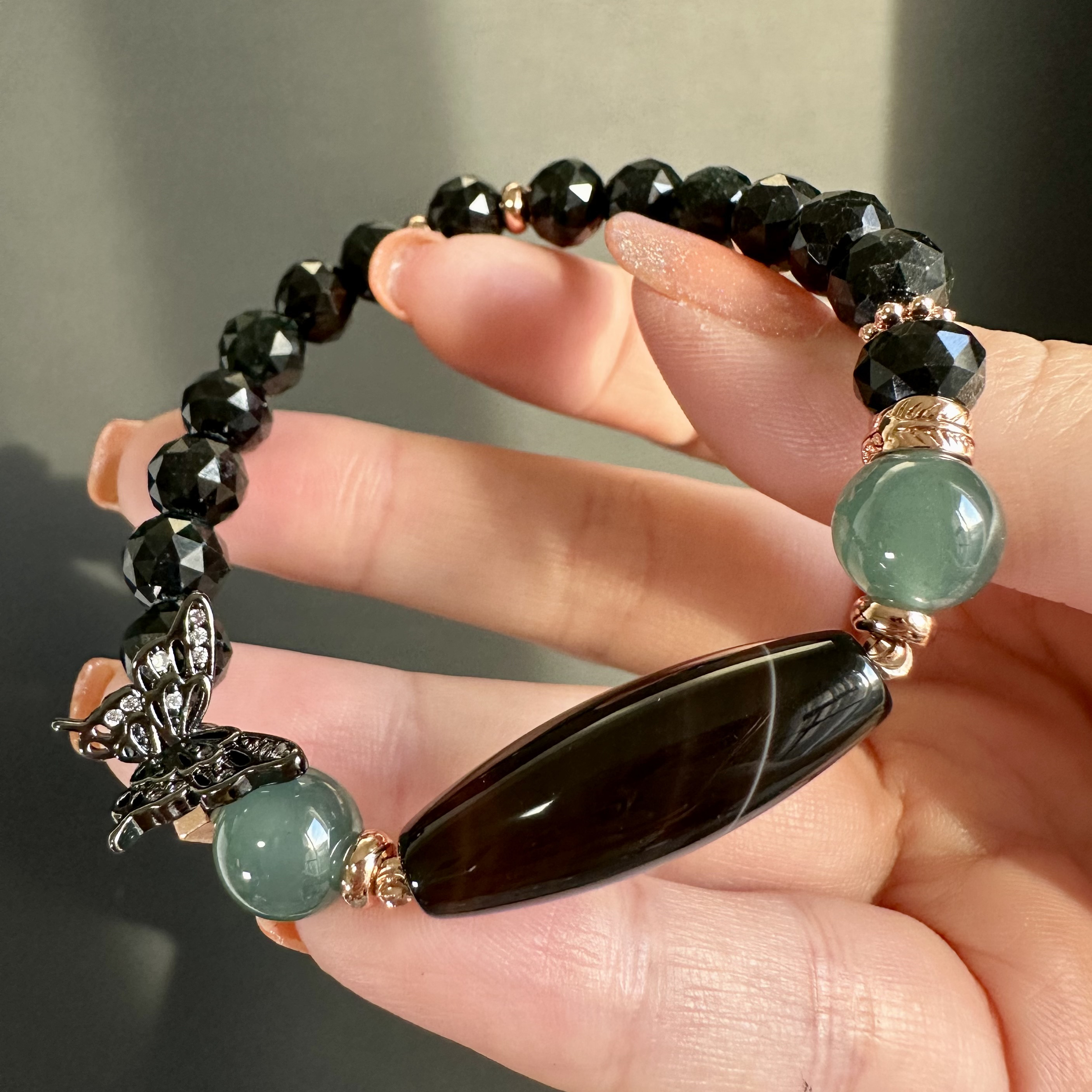 黒翡翠ブレスレット203 12,300円