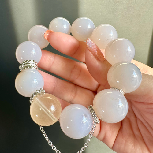 可愛い配色のメノウブレスレット マルチカラー アラシャンメノウ