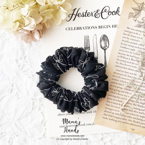 シュシュ  ヘアゴム  ブラック/ブルー/パープル シュシュ ヘアゴム ブラック/ブルー/パープル