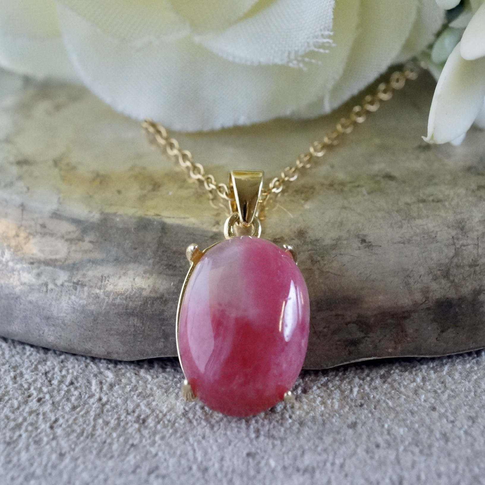 【受注制作・送料無料】ロードナイトウィズクォーツ　ペンダントトップ　シルバー925　14x10mm