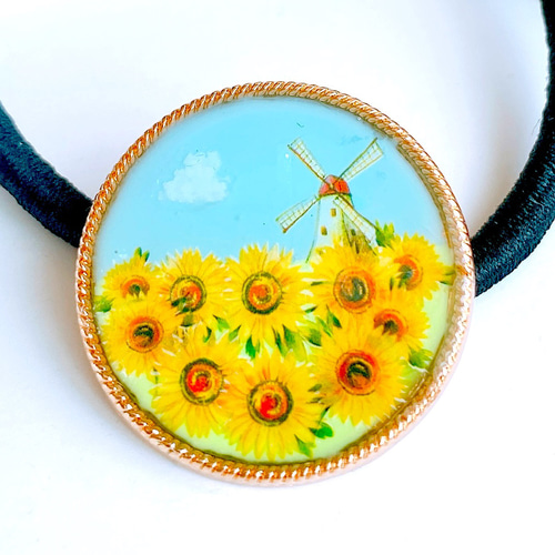 いちご畑のワンちゃんラウンドレジンヘアゴム ポニーフック変更可能。