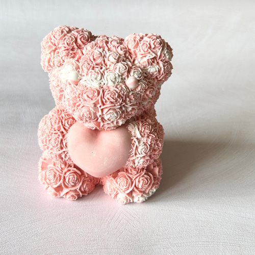 ローズベア♡ピンク色のジェスモナイトオブジェ【LOVE】 サン