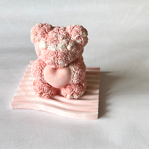 ローズベア♡ピンク色のジェスモナイトオブジェ【LOVE】 サン
