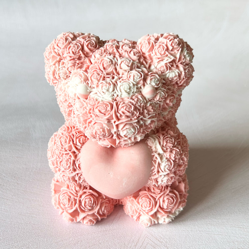 ローズベア♡ピンク色のジェスモナイトオブジェ【LOVE】 サン