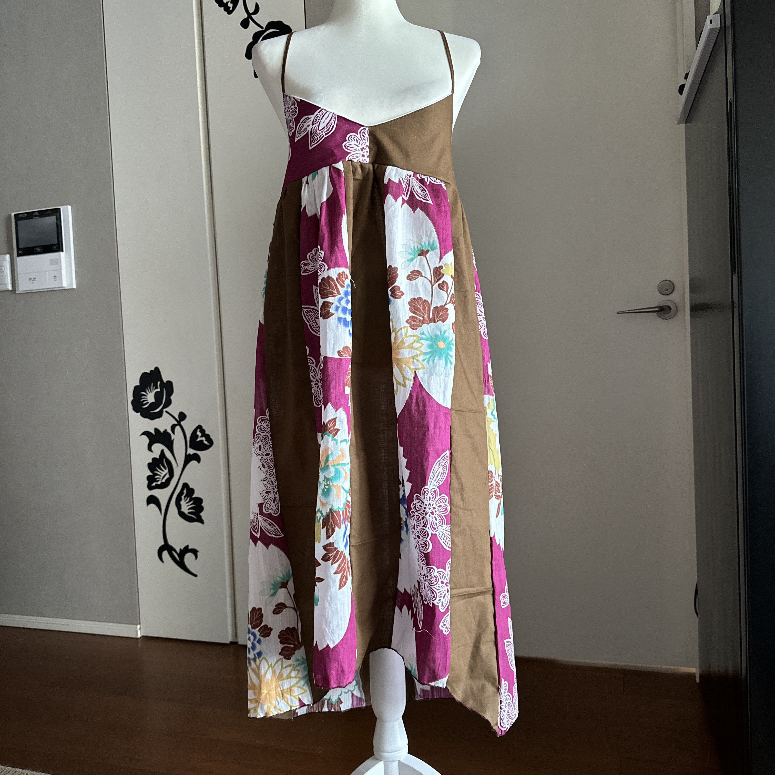 着物リメイク　百花ワイン浴衣からキャミソールワンピース色選べるセミオーダー予約